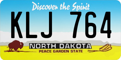 ND license plate KLJ764