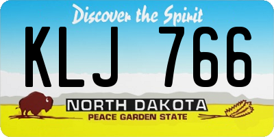 ND license plate KLJ766