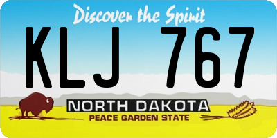 ND license plate KLJ767