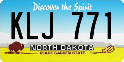 ND license plate KLJ771
