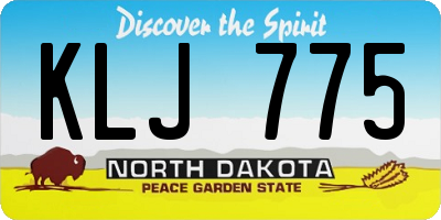 ND license plate KLJ775