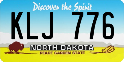 ND license plate KLJ776