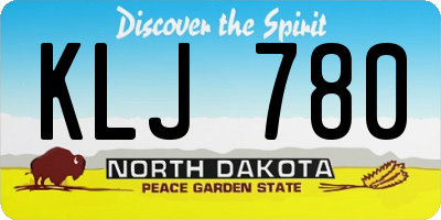 ND license plate KLJ780