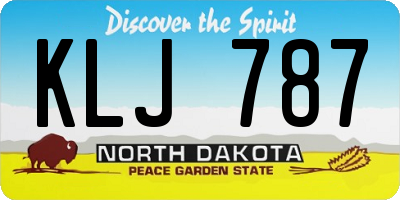 ND license plate KLJ787