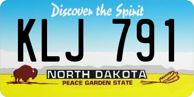 ND license plate KLJ791