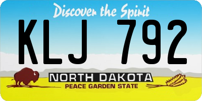 ND license plate KLJ792