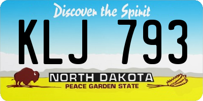 ND license plate KLJ793