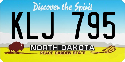 ND license plate KLJ795