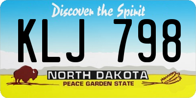 ND license plate KLJ798