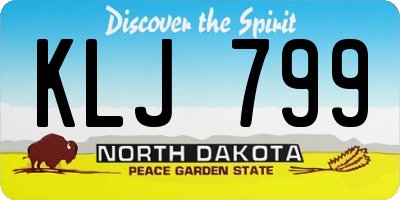 ND license plate KLJ799