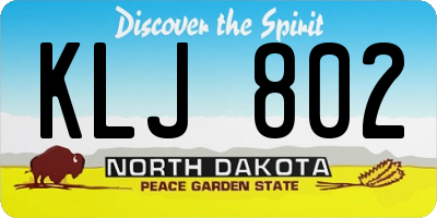 ND license plate KLJ802