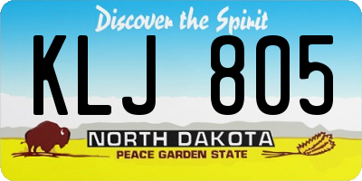 ND license plate KLJ805