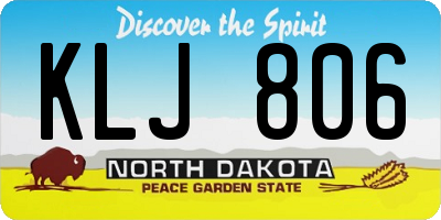 ND license plate KLJ806