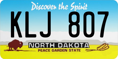 ND license plate KLJ807