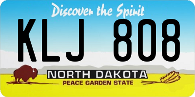ND license plate KLJ808