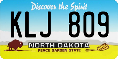 ND license plate KLJ809