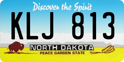 ND license plate KLJ813