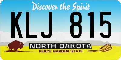 ND license plate KLJ815