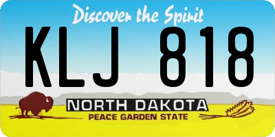 ND license plate KLJ818