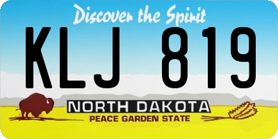 ND license plate KLJ819