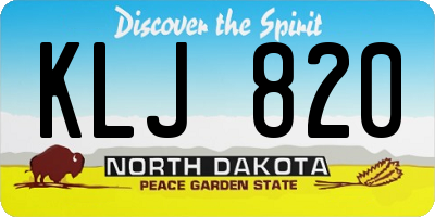 ND license plate KLJ820