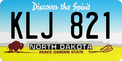 ND license plate KLJ821