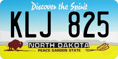 ND license plate KLJ825