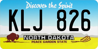 ND license plate KLJ826
