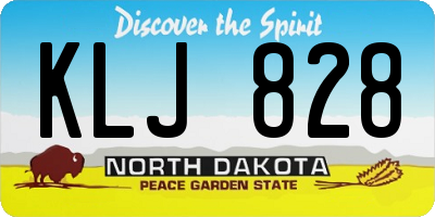 ND license plate KLJ828