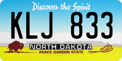 ND license plate KLJ833