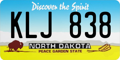 ND license plate KLJ838