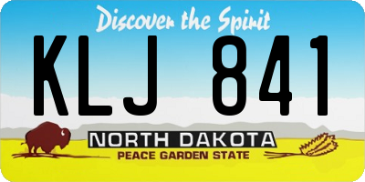 ND license plate KLJ841