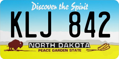 ND license plate KLJ842