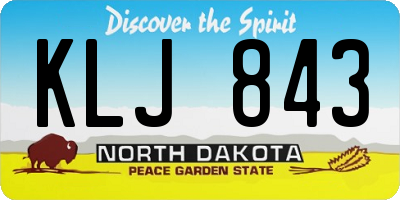 ND license plate KLJ843