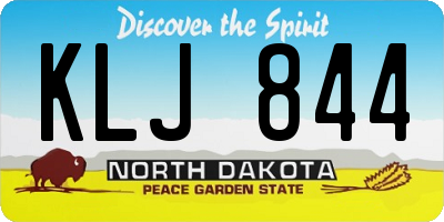 ND license plate KLJ844