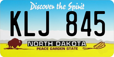 ND license plate KLJ845