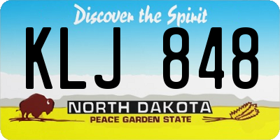ND license plate KLJ848