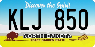 ND license plate KLJ850