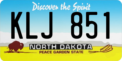 ND license plate KLJ851