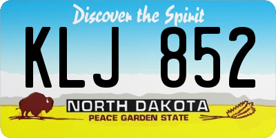 ND license plate KLJ852