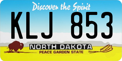ND license plate KLJ853