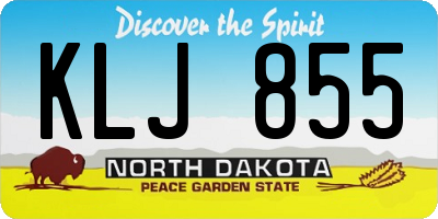 ND license plate KLJ855