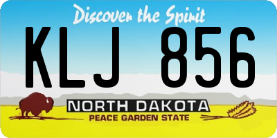 ND license plate KLJ856