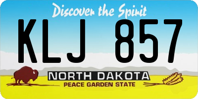 ND license plate KLJ857