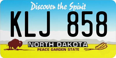 ND license plate KLJ858