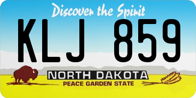 ND license plate KLJ859