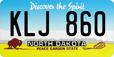 ND license plate KLJ860