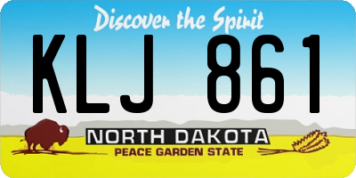 ND license plate KLJ861