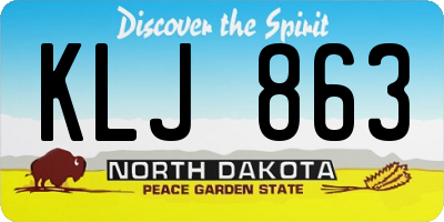 ND license plate KLJ863