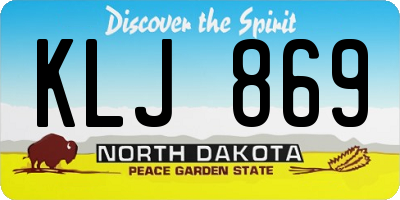 ND license plate KLJ869